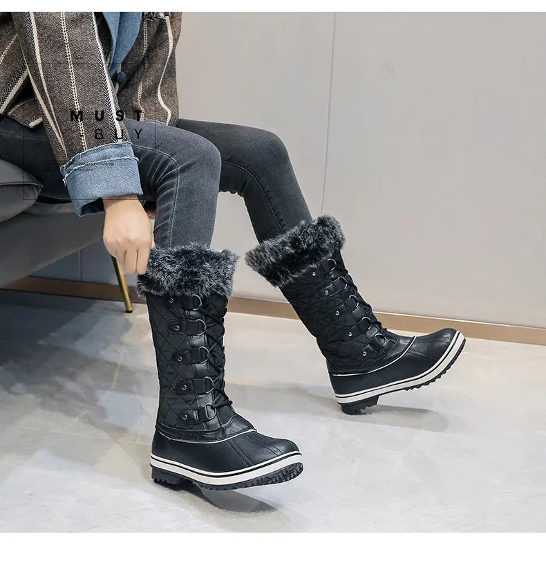 2025 New Winter Boots for Women | Snow Boots with Thick Fur, Non-Slip Waterproof High Boots, Big Size
