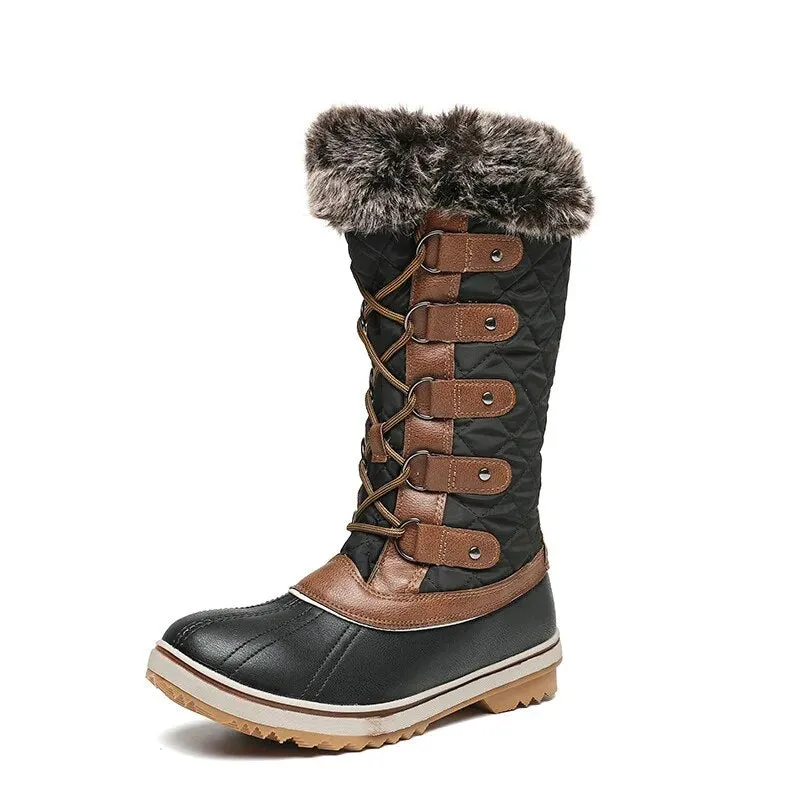 2025 New Winter Boots for Women | Snow Boots with Thick Fur, Non-Slip Waterproof High Boots, Big Size