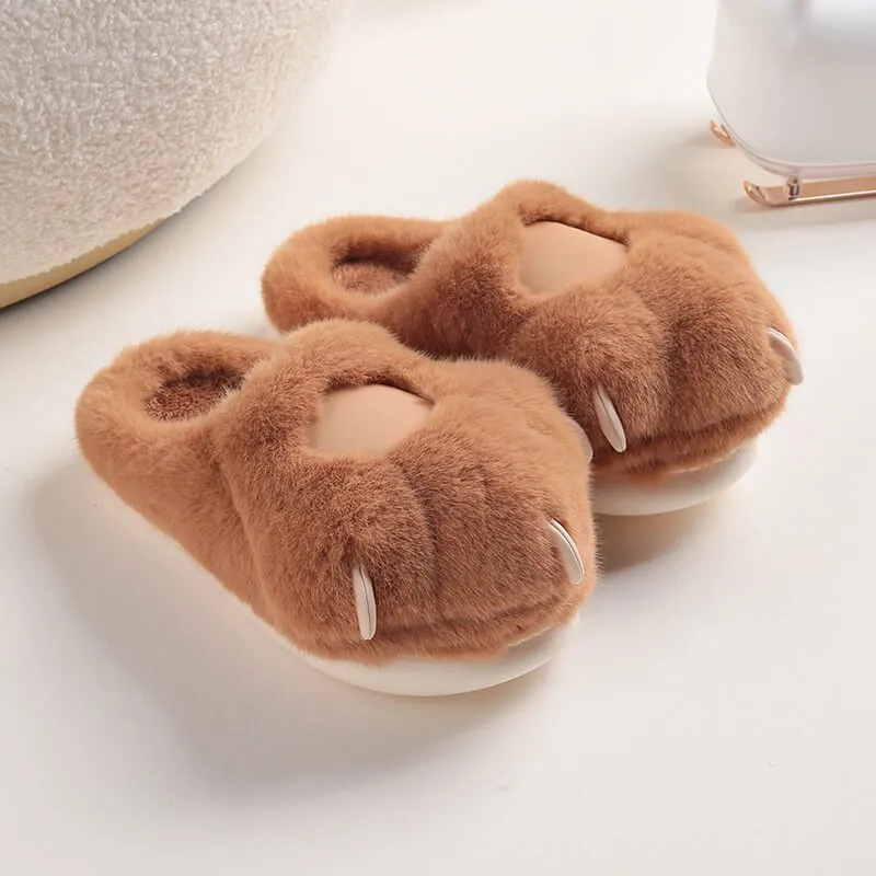 Adorable Plush Warm Paw Slippers