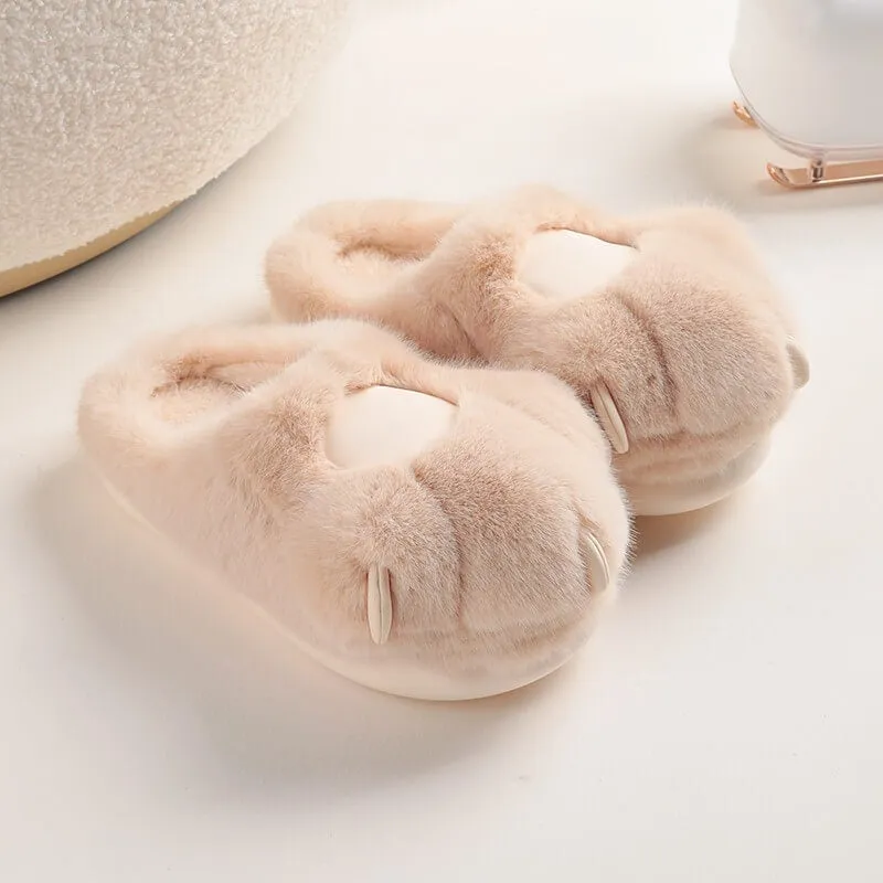 Adorable Plush Warm Paw Slippers