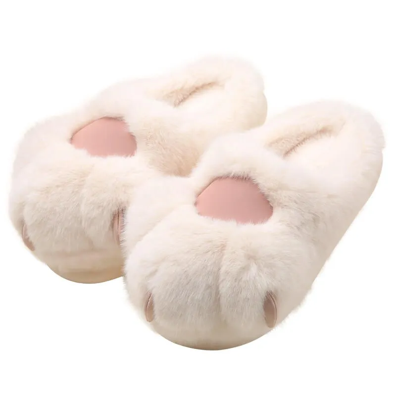 Adorable Plush Warm Paw Slippers