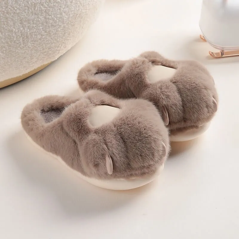 Adorable Plush Warm Paw Slippers