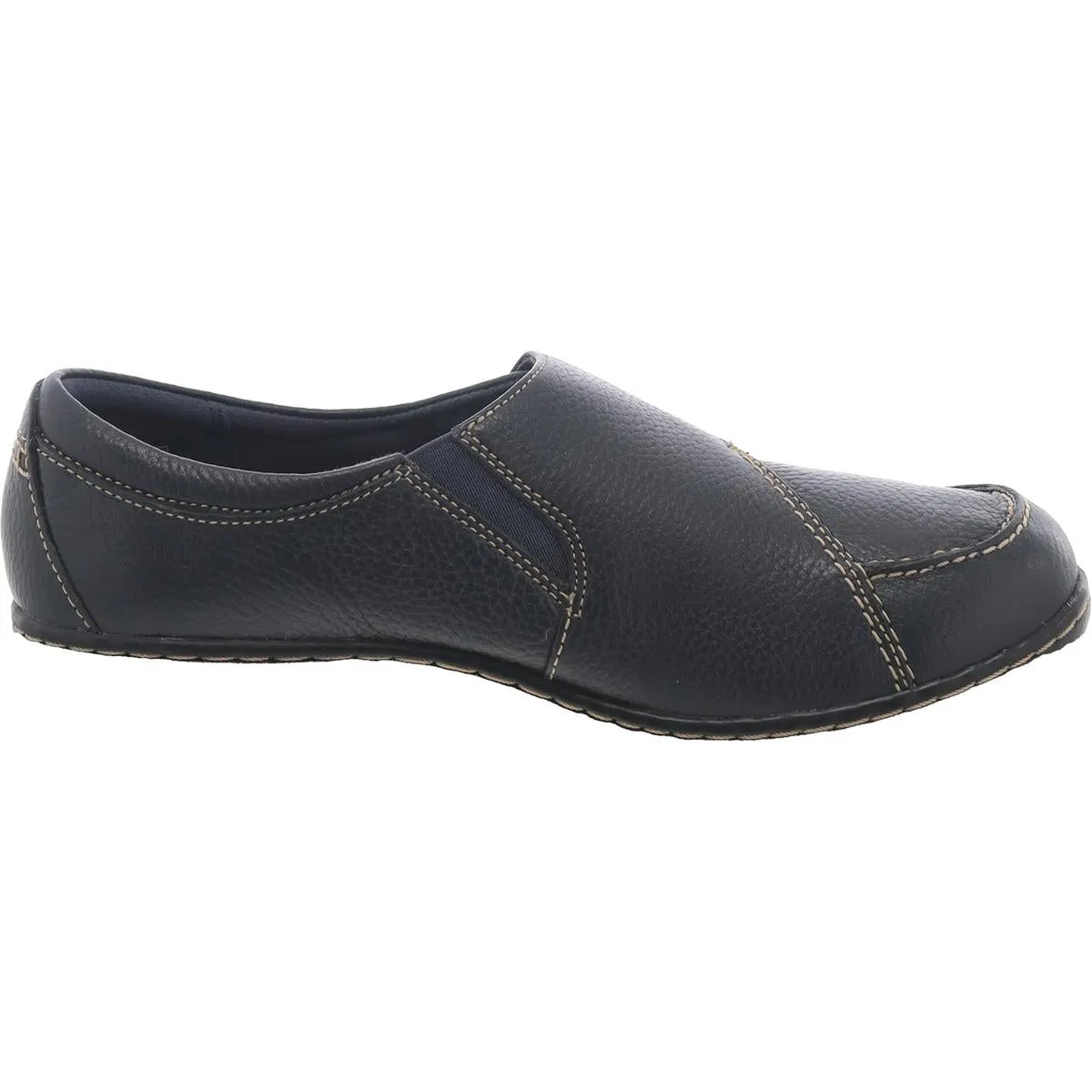 Clarks Womens Faux Leather Laceless Loafers