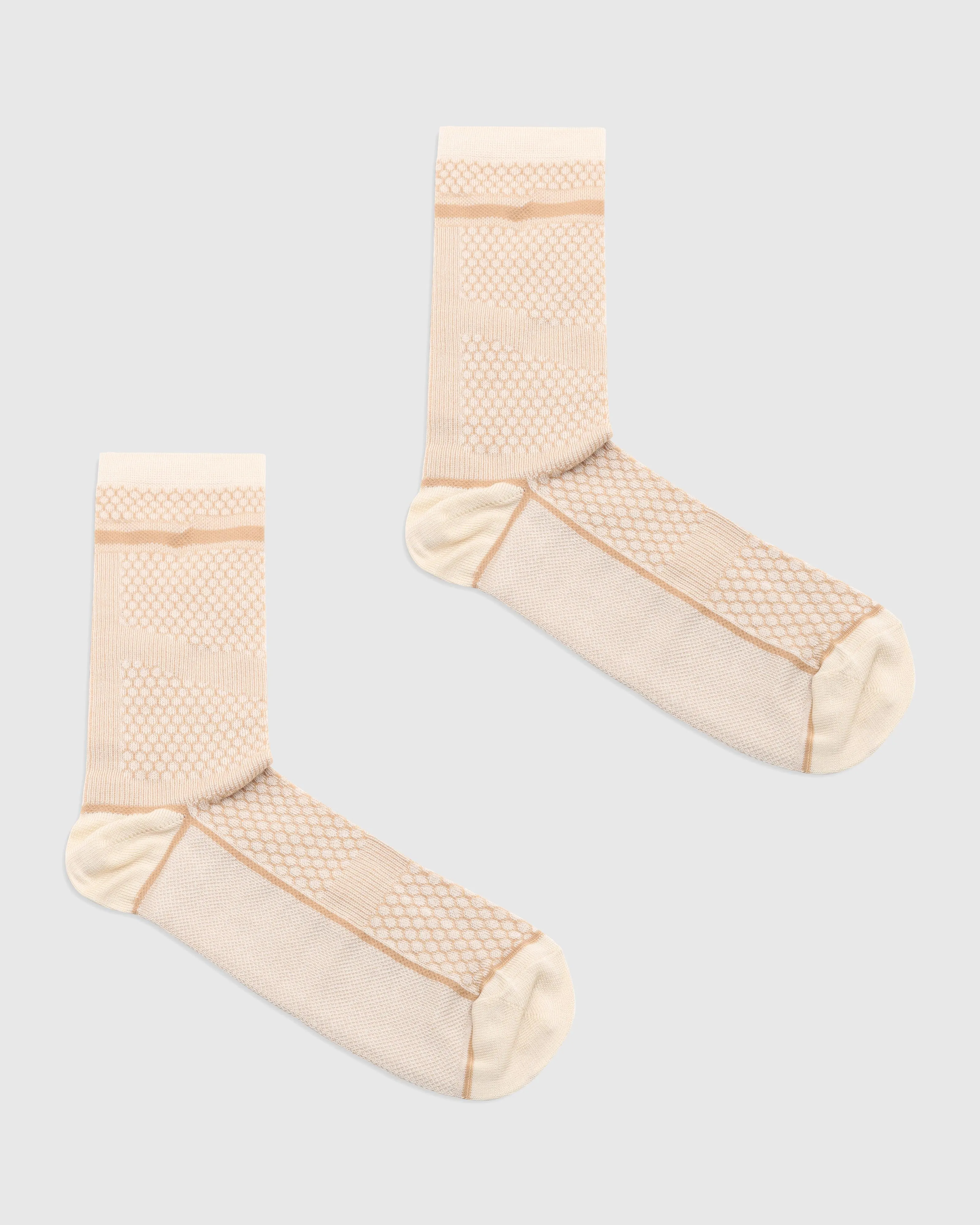 Cotton Beige Jacquard Socks - Redcliff