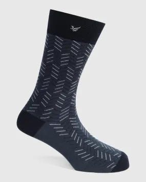 Cotton Navy Printed Socks - Varya