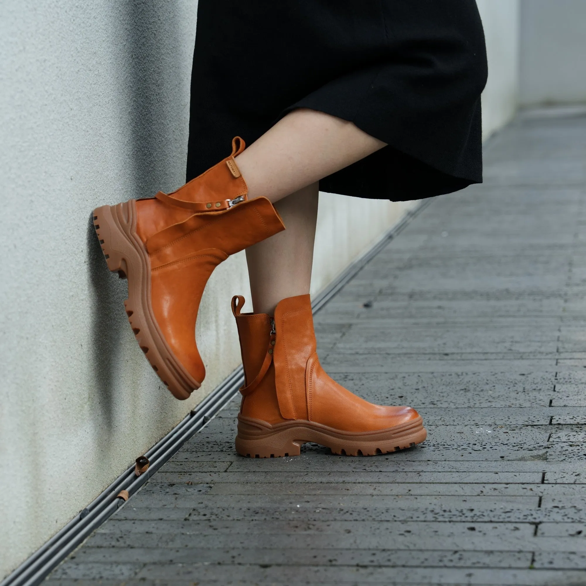 Dwarves Leather Short Boots Snow Boots Have Fleece Lined for Cold Winter in Black/Brown/Yellow/Coffee
