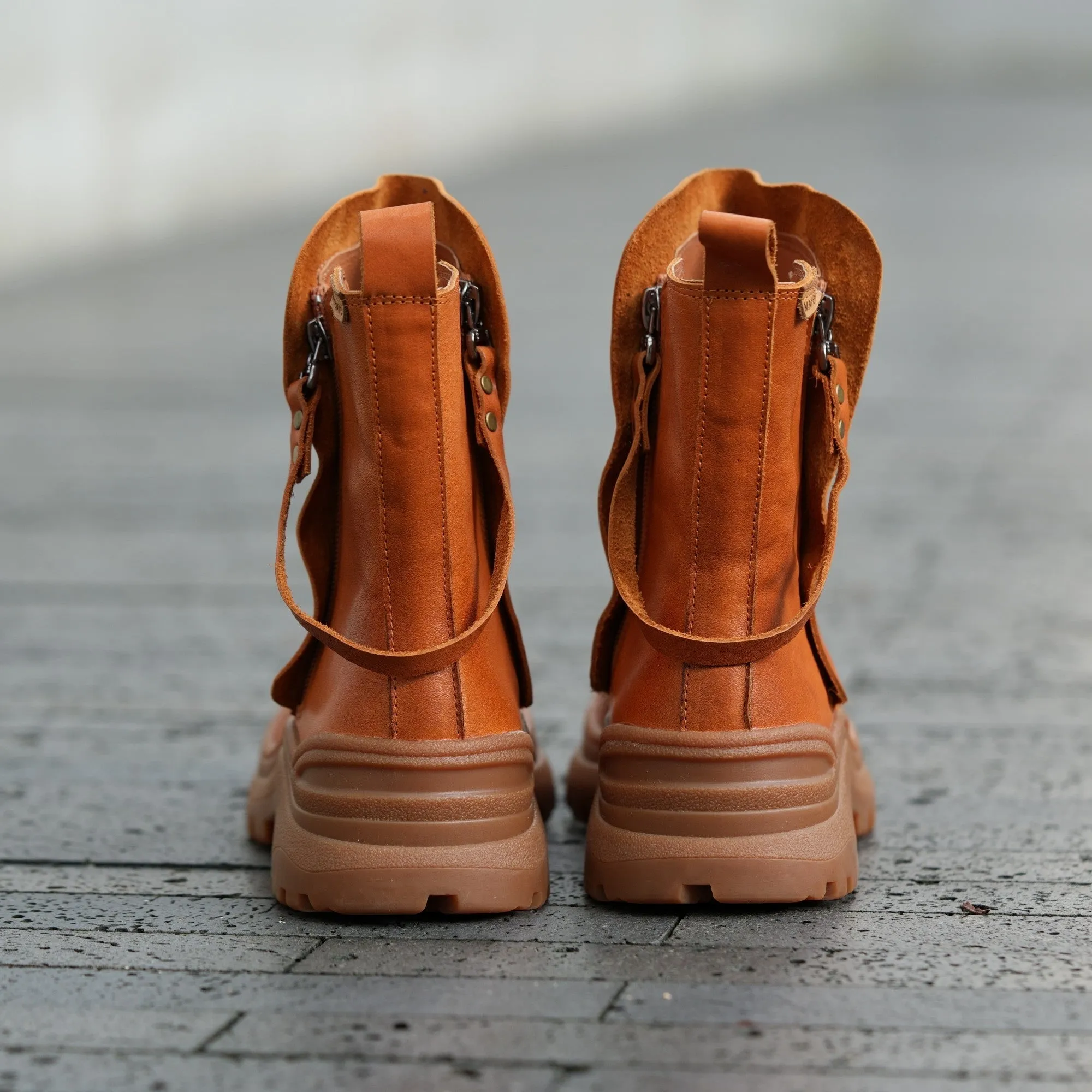 Dwarves Leather Short Boots Snow Boots Have Fleece Lined for Cold Winter in Black/Brown/Yellow/Coffee