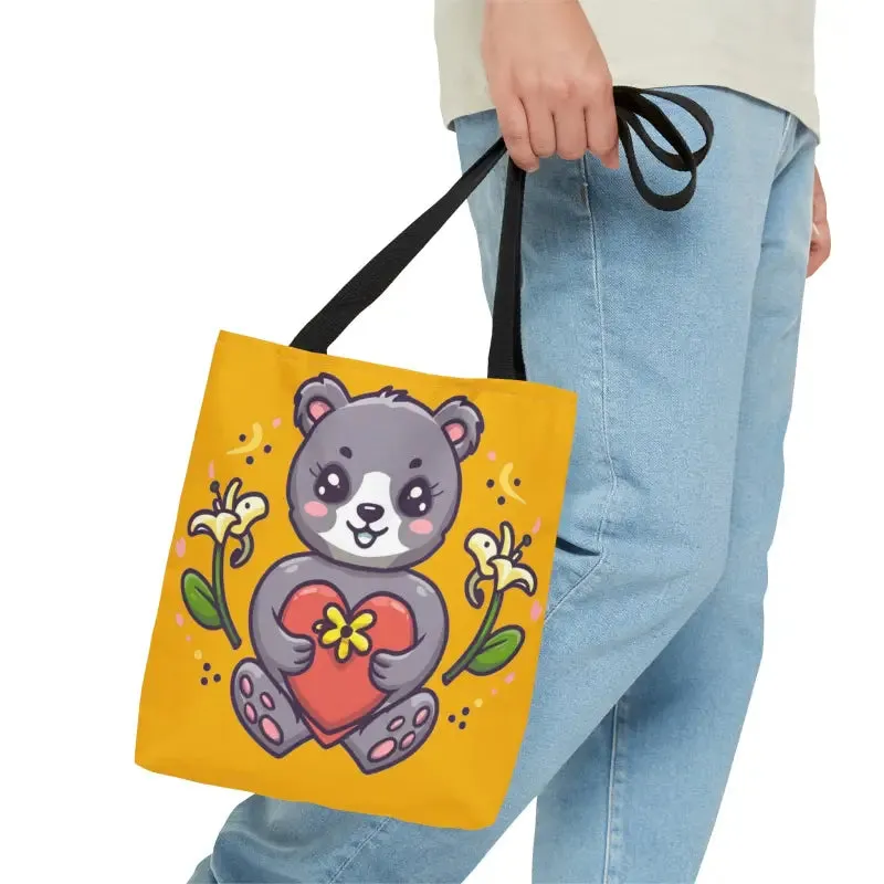 Fall Head Over Heels with Cute Teddy Bear Tote Bag