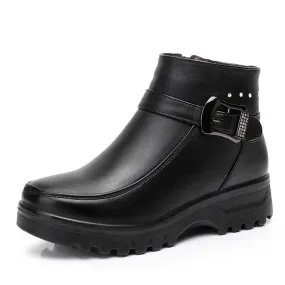 GRW Orthopedic Women Ankle Boots Arch Support Warm Waterproof Genuine Leather Fashion