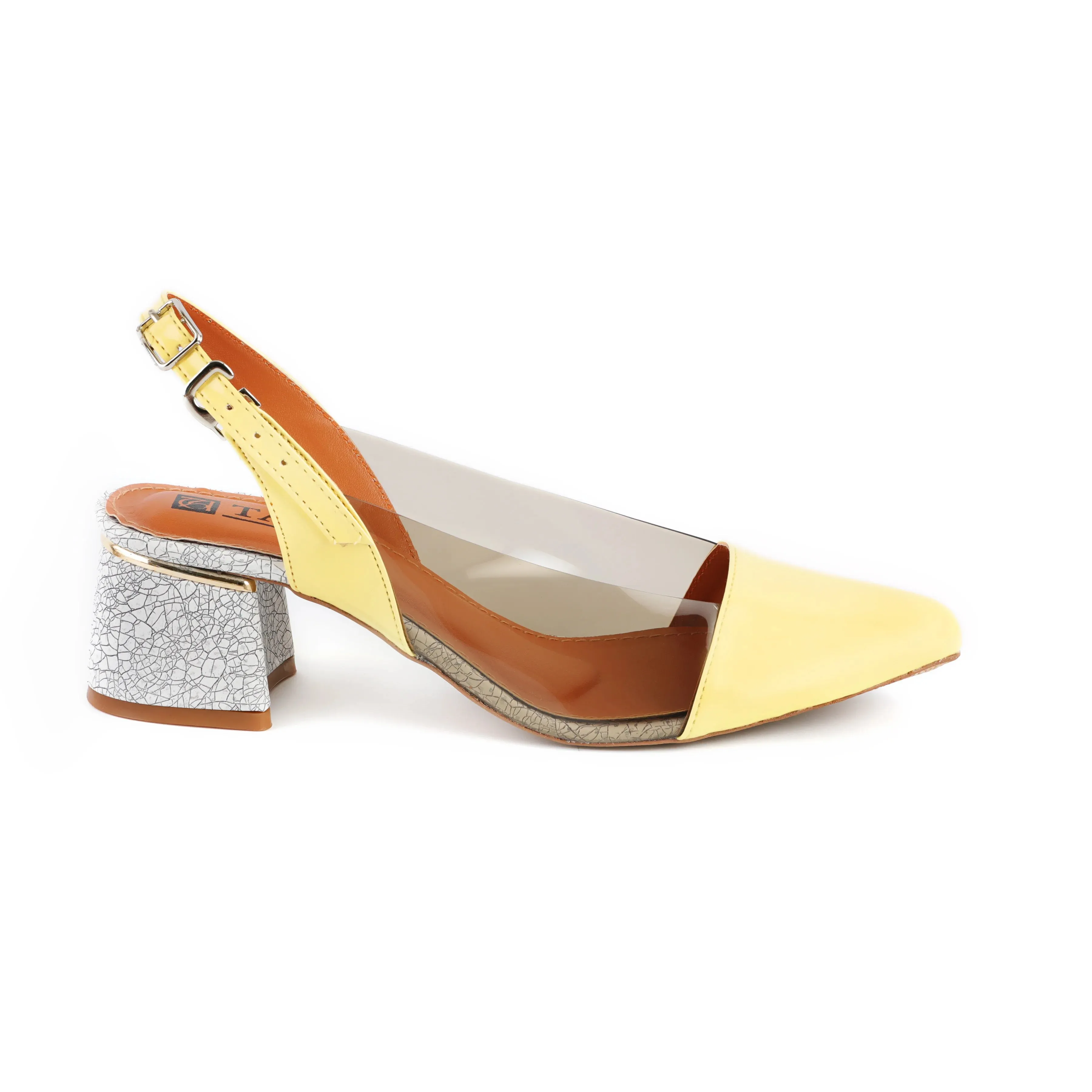 Lumi Yellow Slingback women Heels