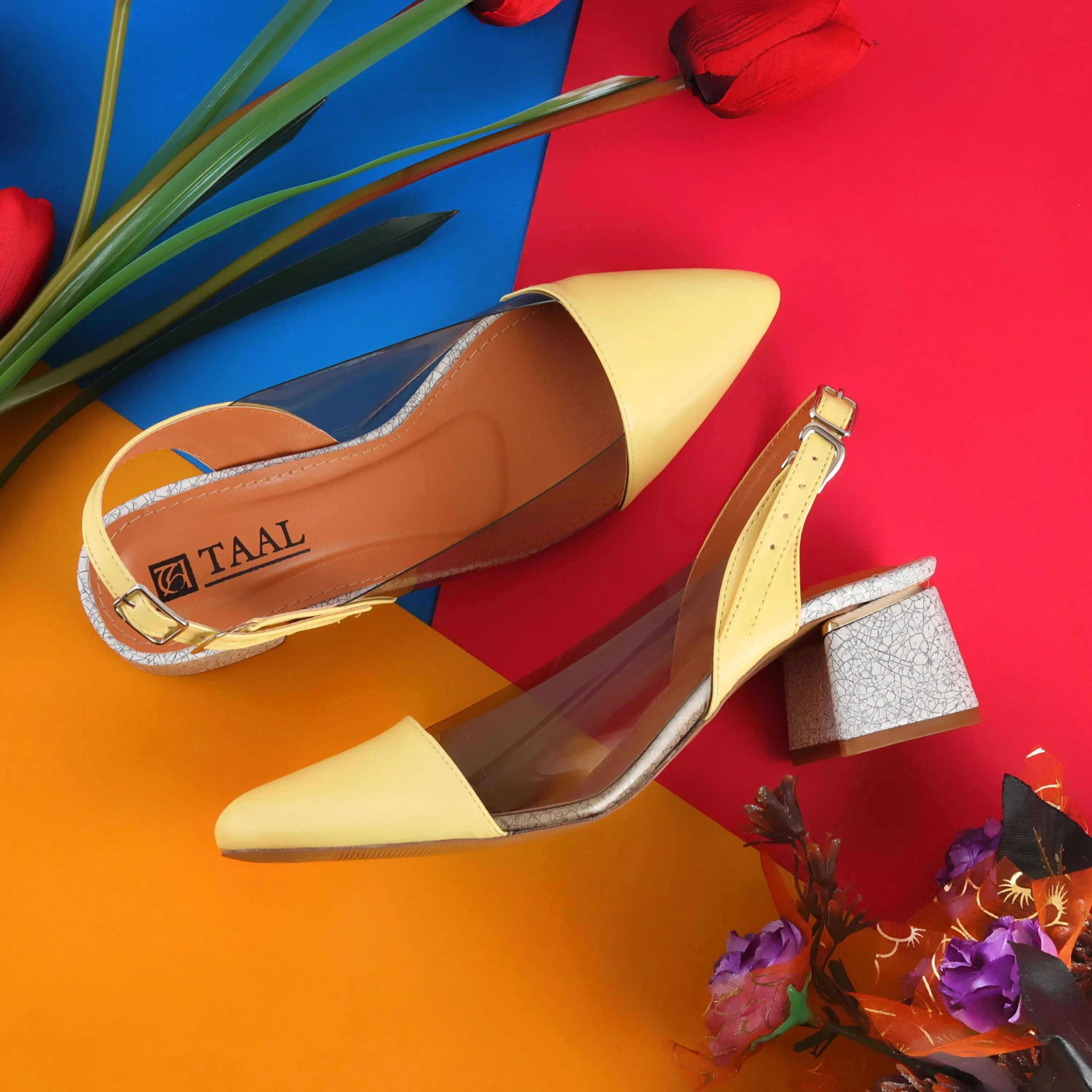 Lumi Yellow Slingback women Heels
