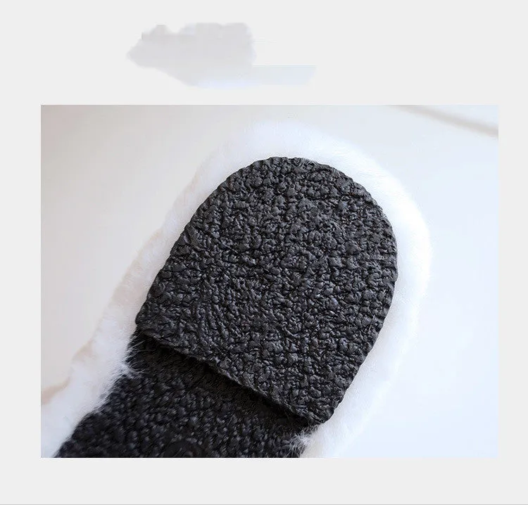 Plush Fashionable Cross Cotton Slippers for Women