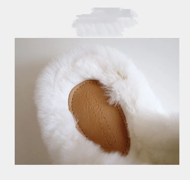 Plush Fashionable Cross Cotton Slippers for Women