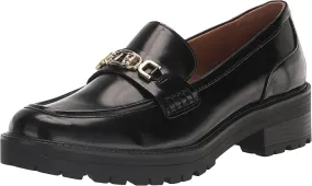 Sam Edelman Teagan Black Box Fashion Slip On Chunky Rounded Toe Loafers Shoes