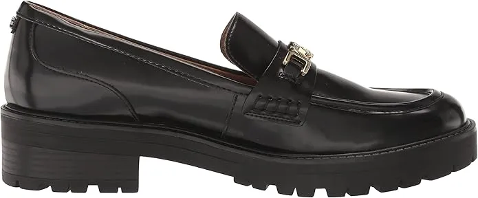 Sam Edelman Teagan Black Box Fashion Slip On Chunky Rounded Toe Loafers Shoes