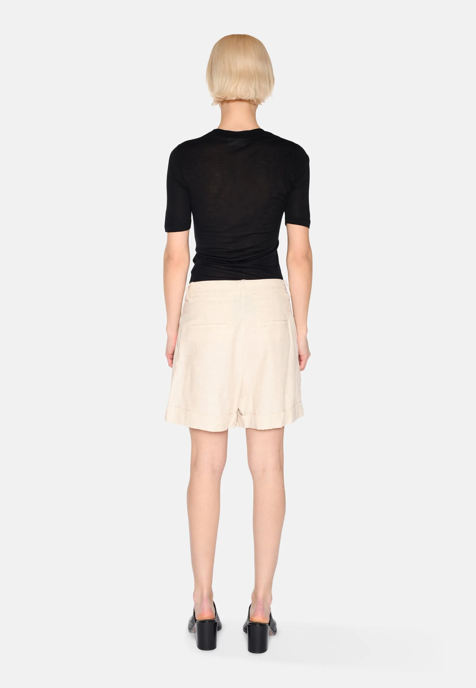Selby linen shorts 4191 - Brown Rice