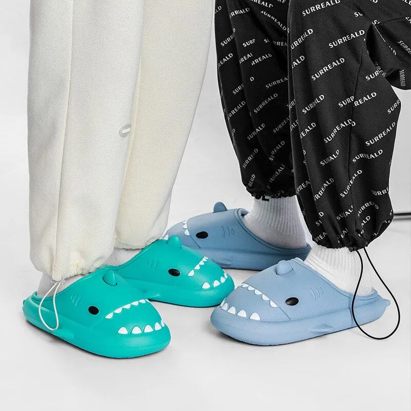 Shark Waterproof Thick Sole Plush Sandals