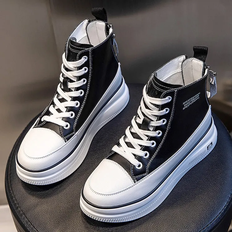 StreetStyle Sky-High: Platform Leather Sneakers 2023/2024