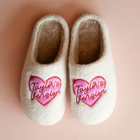 Taylor's Version Heart Plush Slippers